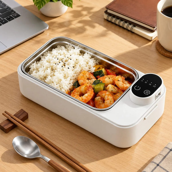 Hot Anywhere portable electric lunch box with a removable stainless-steel food container