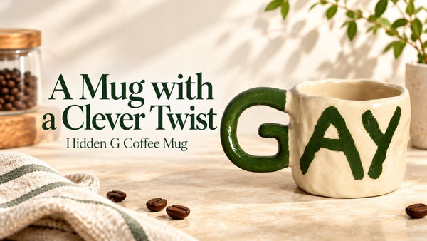 Wide blog cover showing the Hidden G Coffee Mug and the complete headline A Mug with a Clever Twist