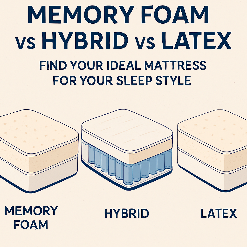 Memory Foam vs Hybrid vs Latex: Find Your Ideal Mattress for Your Sleep Style