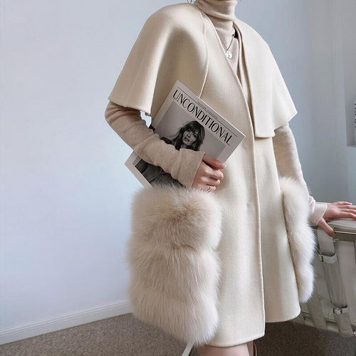 Faux Fur Sleeve Winter Sweater - Image 0