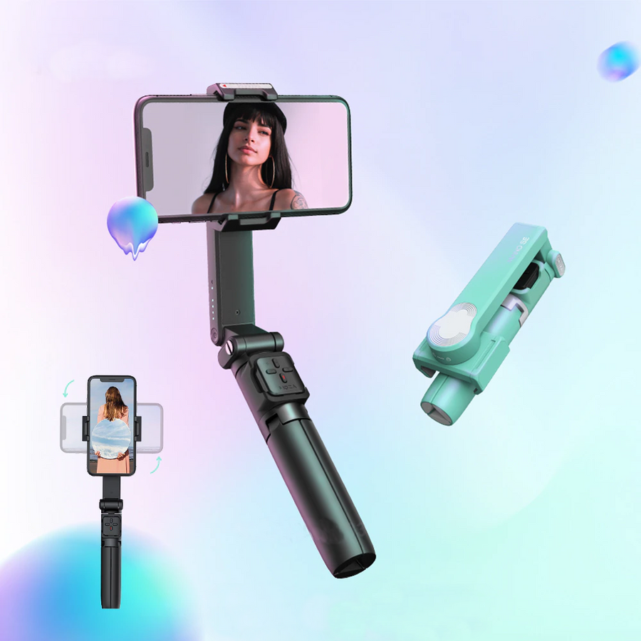 Foldable Gimbal Stabilizer Phone Selfie Stick - Image 0