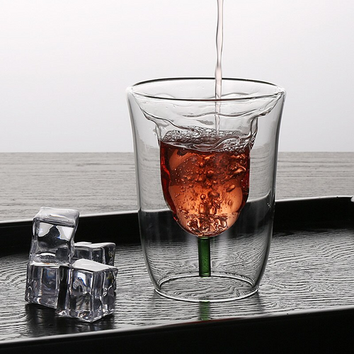 Flower Pattern Double-Layer Glass - Image 0