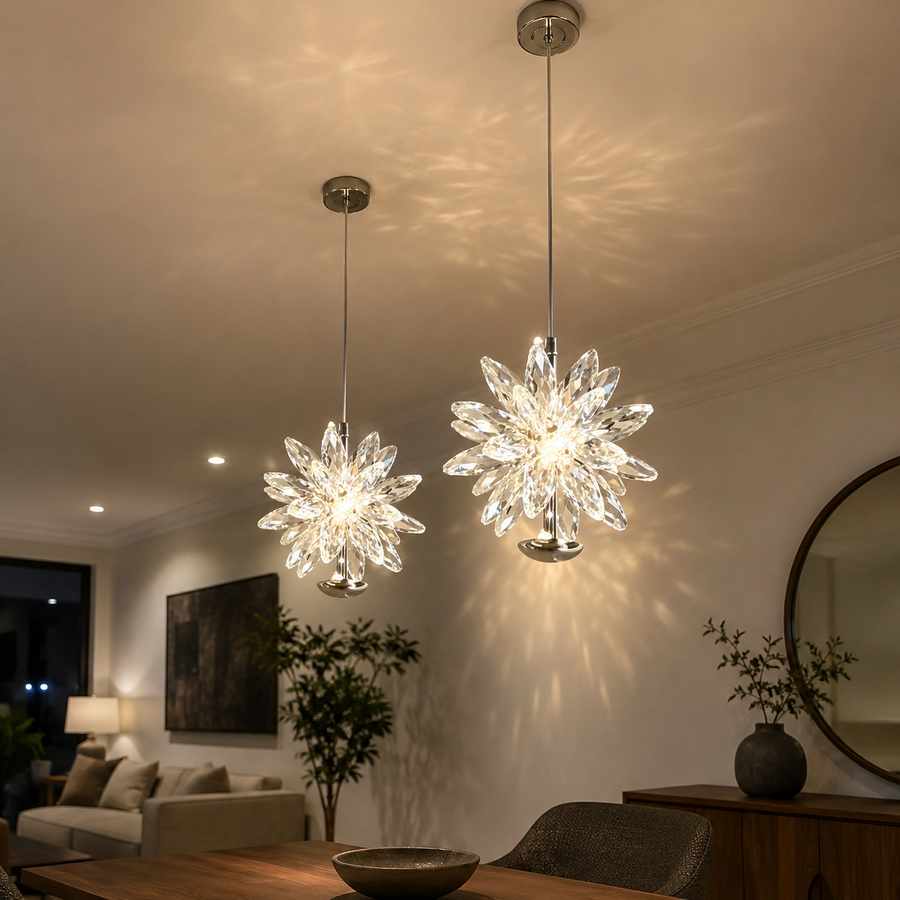 Prism Petal Crystal Ceiling Pendant Chandelier Light