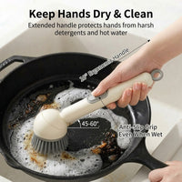 Press Clean Soap Dispensing Pot Scrub Brush - Image 1