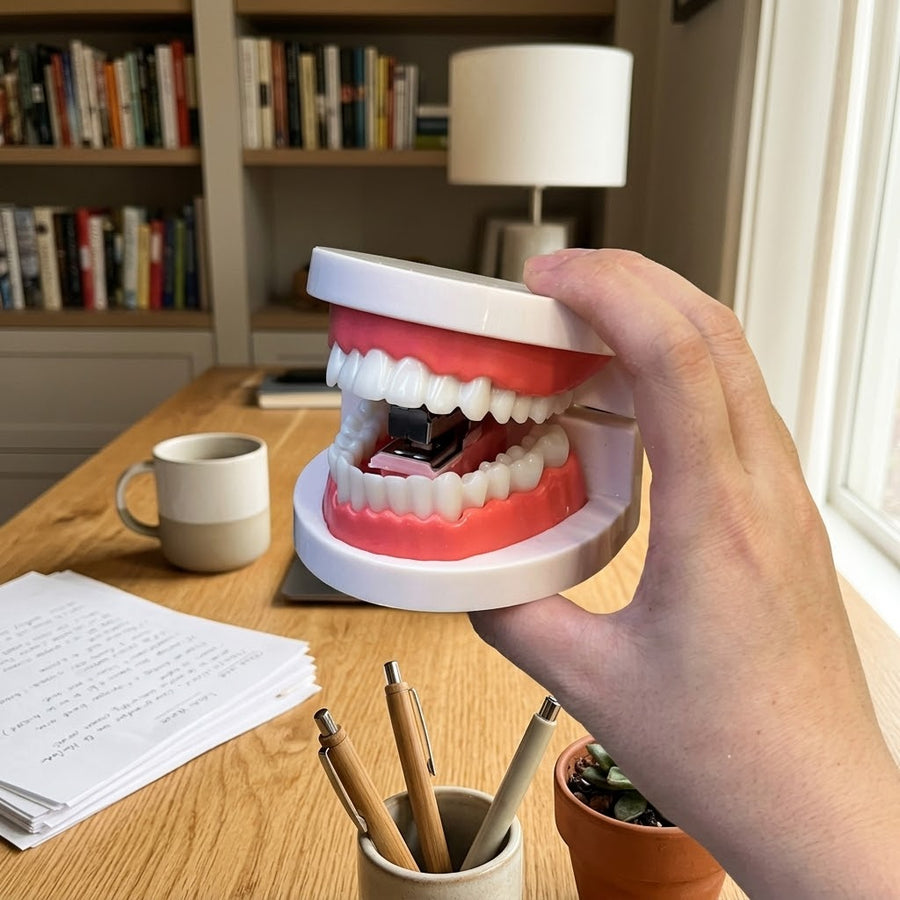 Bite Back Teeth-Shaped Stapler