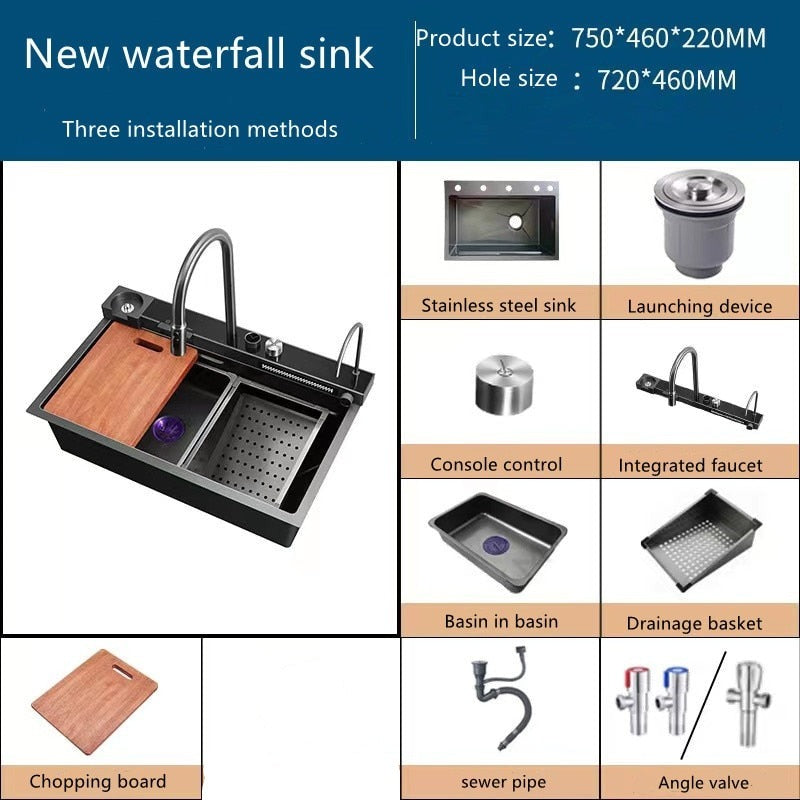 Honeycomb Digital Display Cup Rinser Prime FlowWaterfall Sink - Image 5
