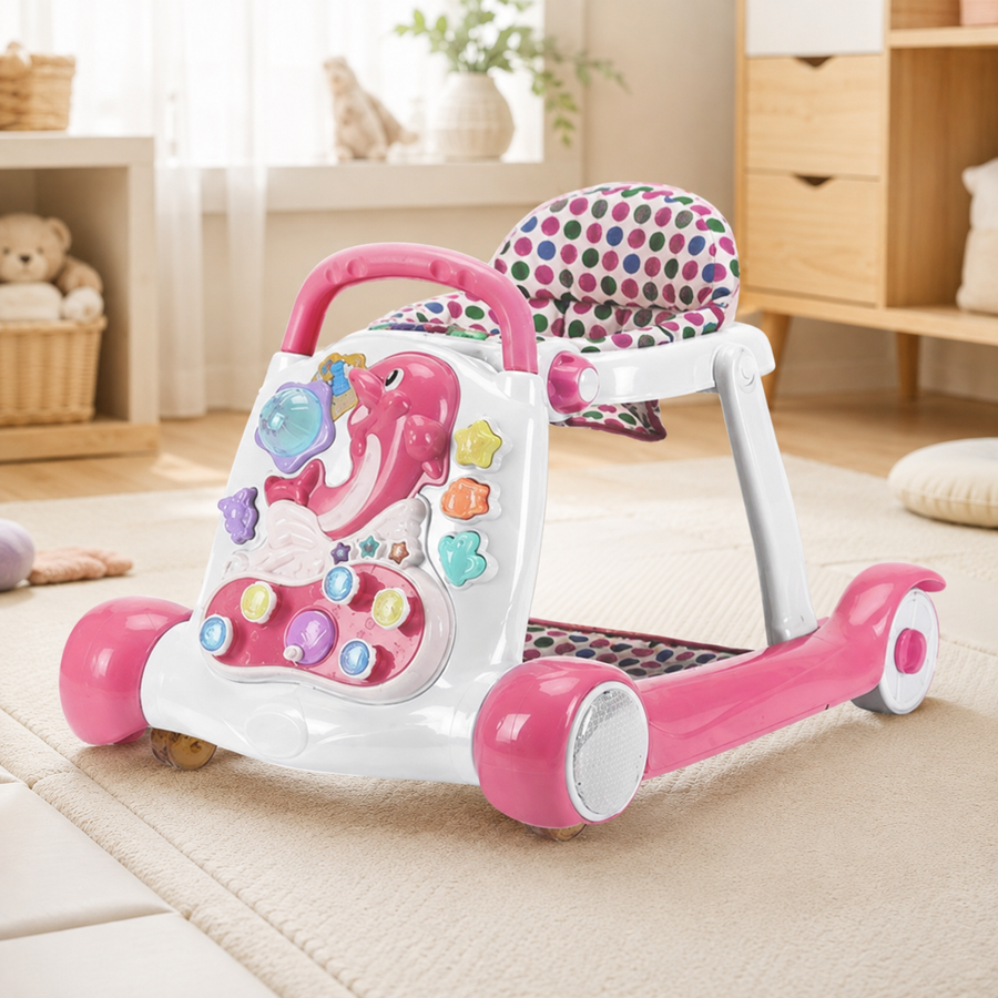 Anti-Rollover Multi-function Baby Walker with Music