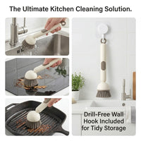 Press Clean Soap Dispensing Pot Scrub Brush - Image 3