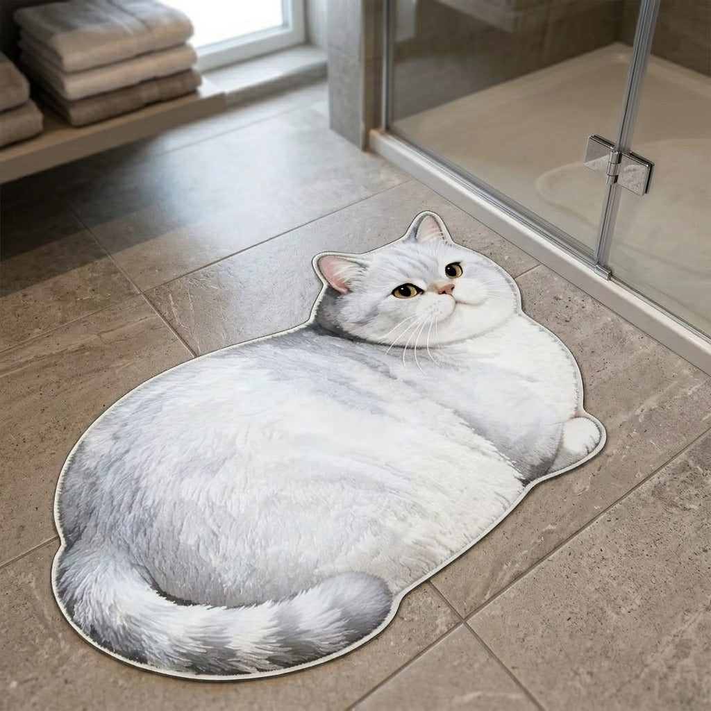 Chubby Cat Quick Dry Bath Mat - Image 1