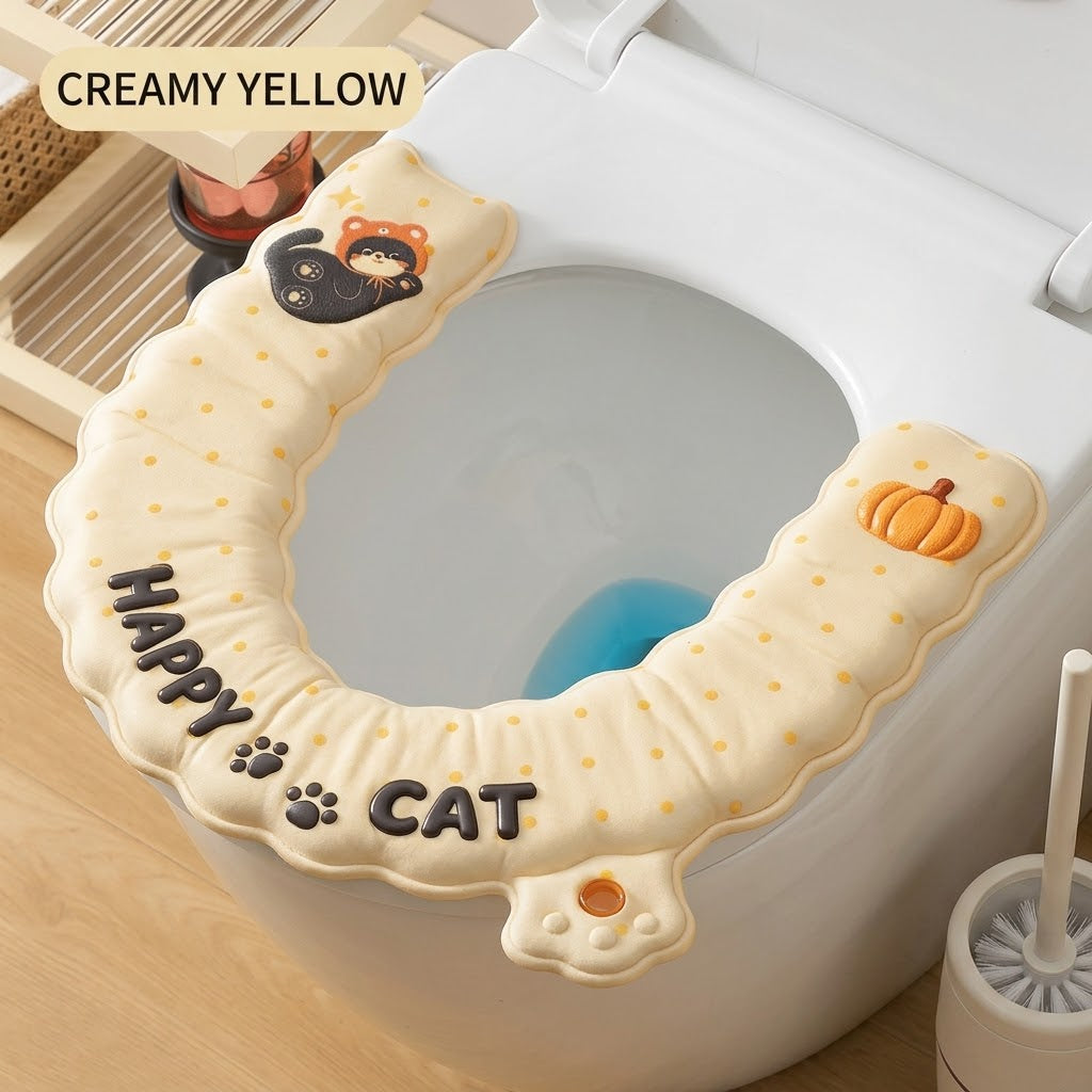 Cat-Print Waterproof Toilet Seat Cushion Cover - Image 7
