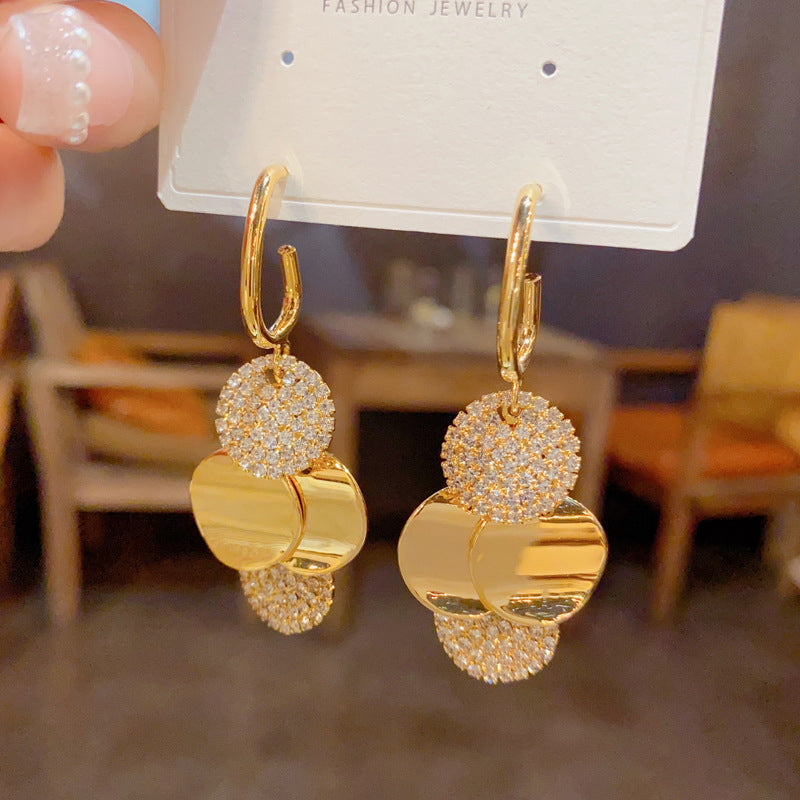 Crystal Radiance Round Tassel Earrings - Image 3
