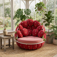Strawberry Plush Lounge Sofa Chair - Image 1