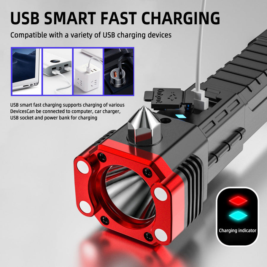 Multifunctional Heavy-Duty Magnetic Safety Rechargeable Flashlight - Image 4