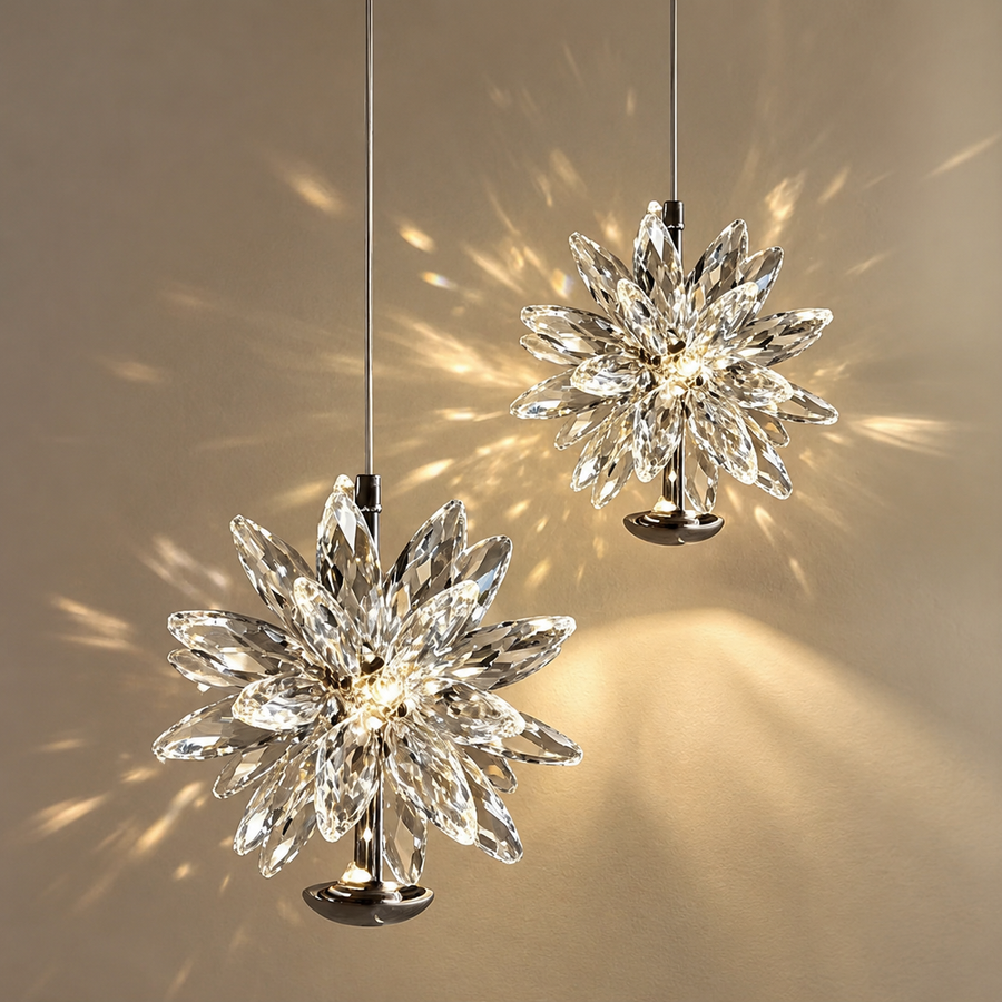 Prism Petal Crystal Ceiling Pendant Chandelier Light