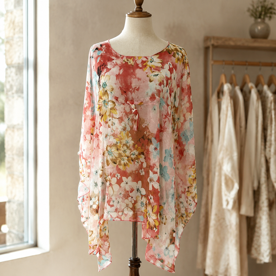 Böhmische Chiffon-Vintage-Bluse für Damen