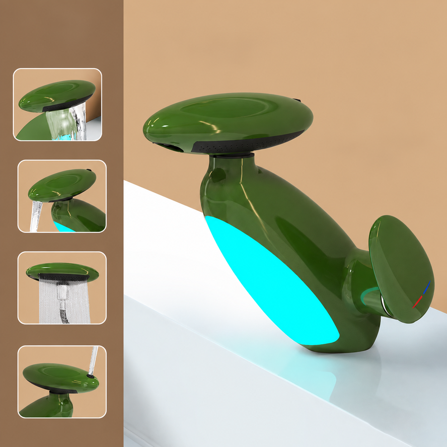 Sirena LED Whale Pull-Out Bathroom Sink Faucet