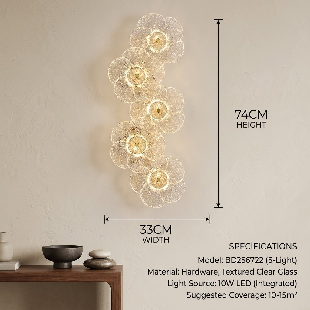 Bloom Light Glass Flower Wall Lamp - Image 4