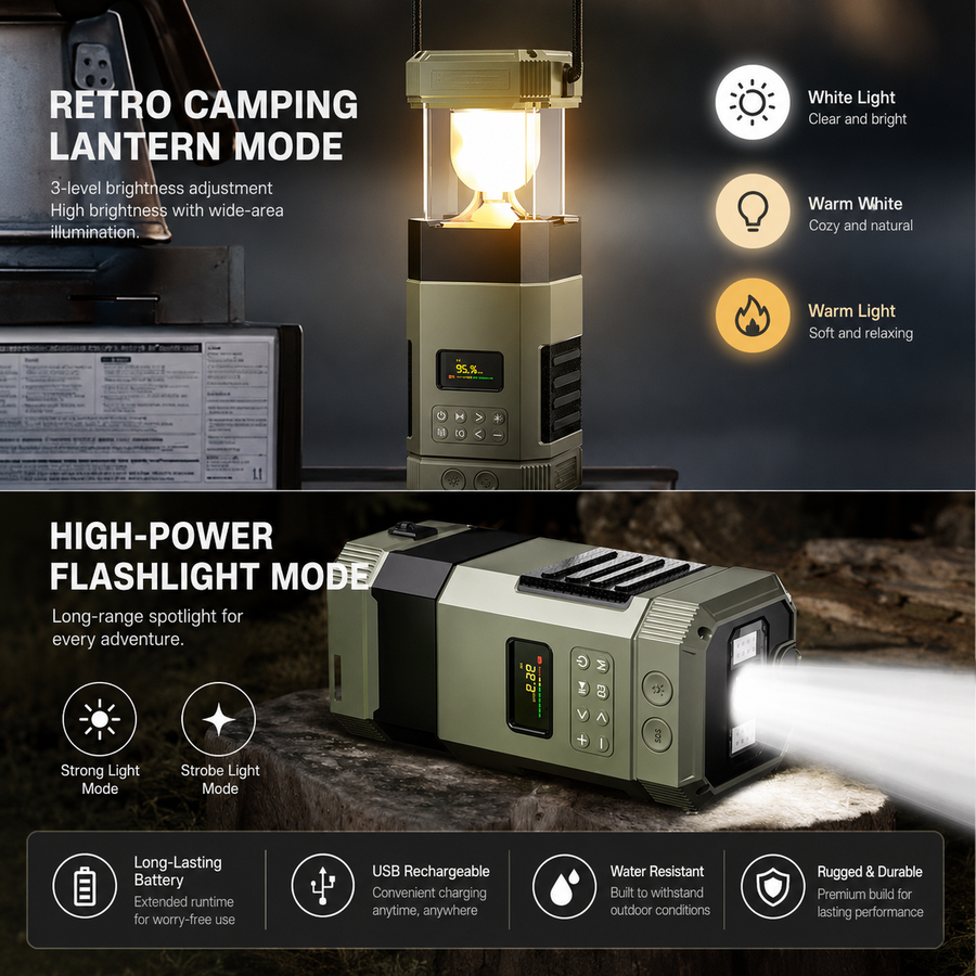 Blackout Solar Emergency Light Bluetooth Speaker