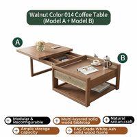 Zen Frame Modular Design Wood Tea Table - Image 5