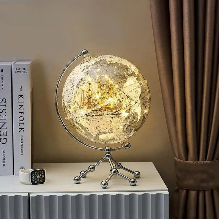 Golden Sail World Map Decor LED Light - Image 2