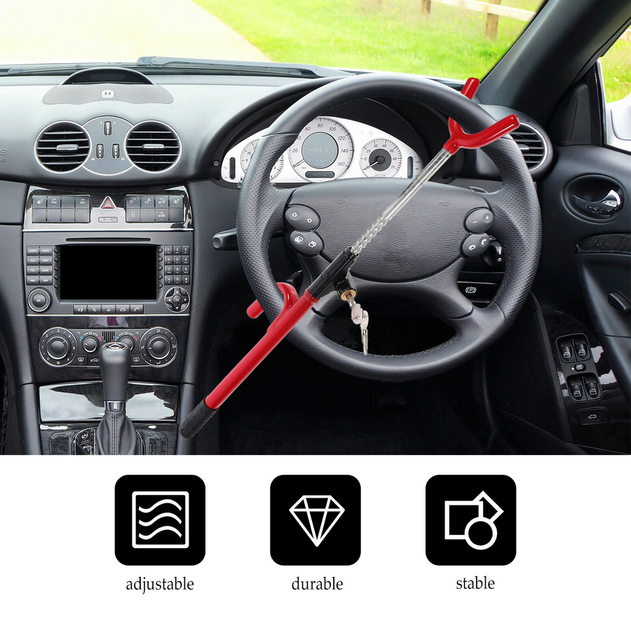 Anti-Theft Car Steering Wheel Retractable Safety Lock - Image 5