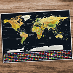 Deluxe Personalized Scratch World Map