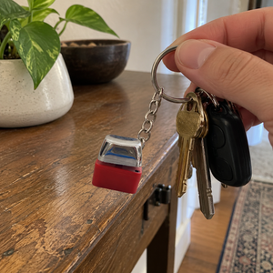 Press Your Luck Shock Button Keychain