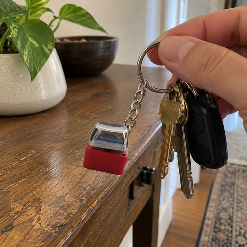 Press Your Luck Shock Button Keychain