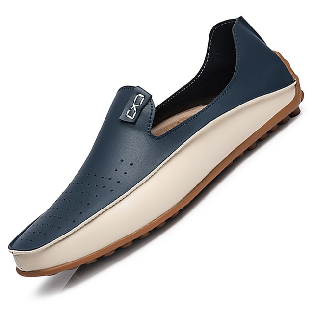 Men Driving Shoes Leather Loafers - Image 4