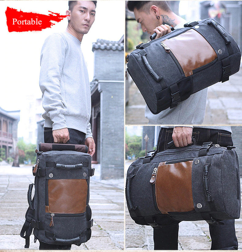 Men Canvas Multifunctional Travel Backpack