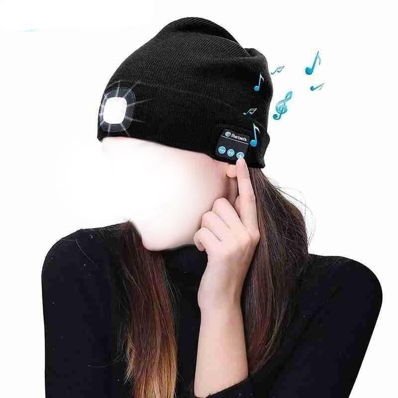 Unisex Bluetooth Speaker Headlamp Beanie Hat - Image 0