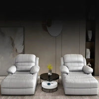 Premium Italian Leather Reclining Lounge Chair - Image 3