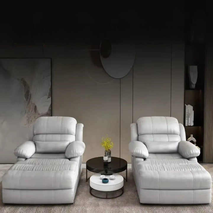 Premium Italian Leather Reclining Lounge Chair - Image 3