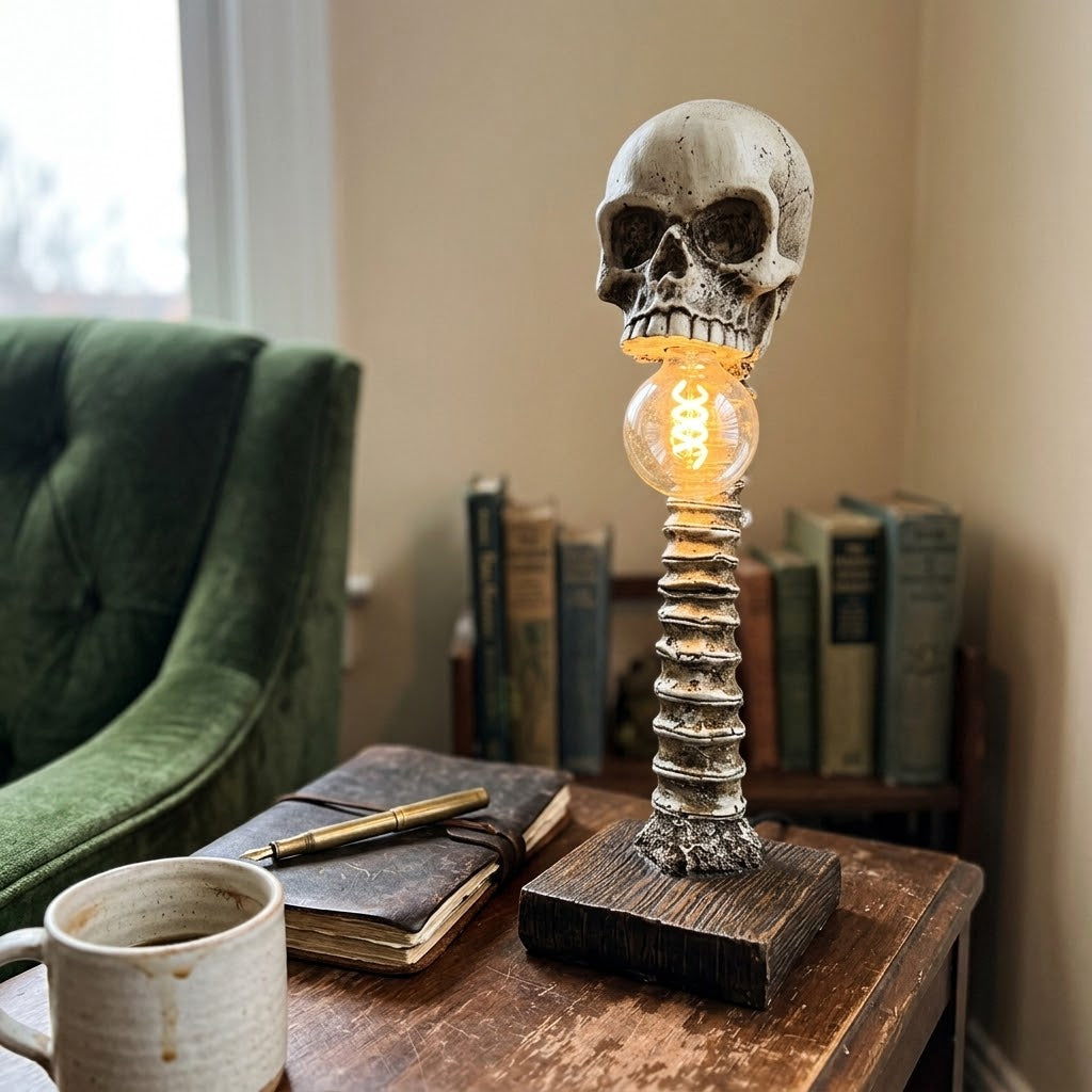 Witching Hour Skull Spine Desk Lamp · Mavigadget