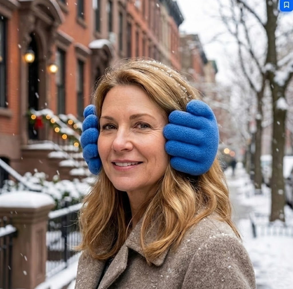 Hand Shape Plush Winter Earmuff - Image 2