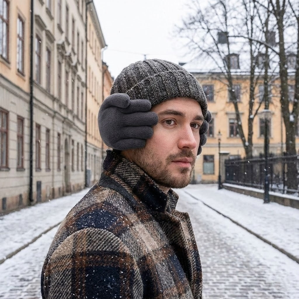 Hand Shape Plush Winter Earmuff - Image 3