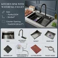 Elegant Stainless Steel Waterfall Kitchen Sink - Image 7