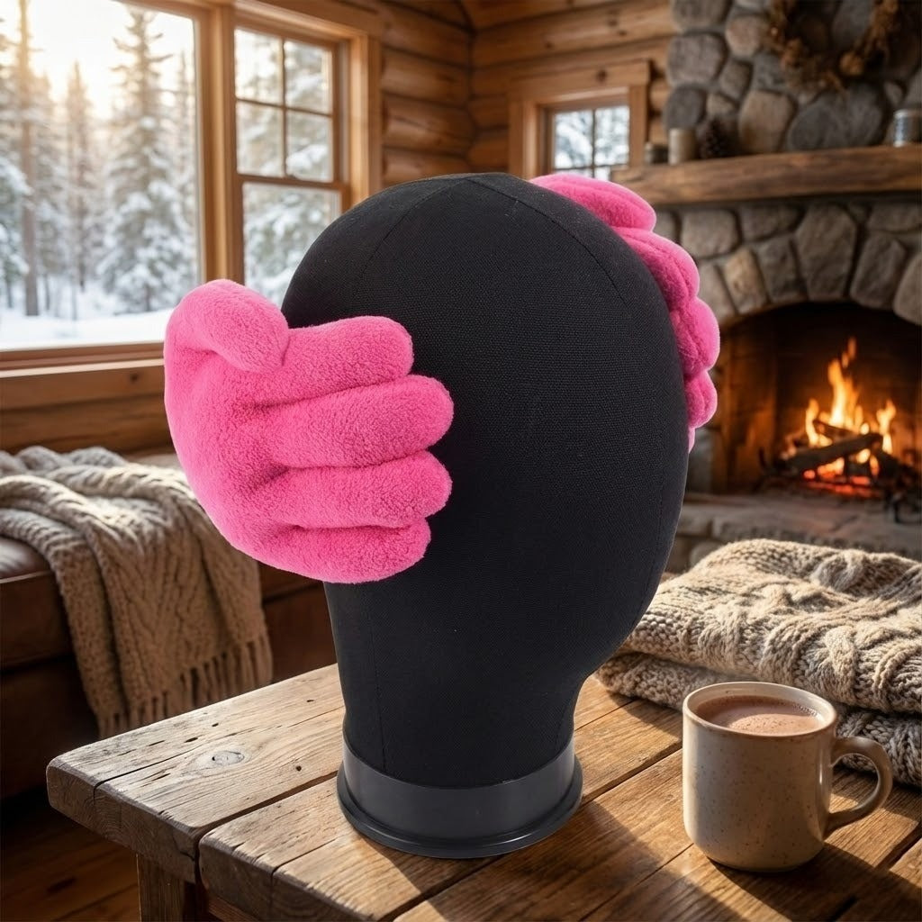 Hand Shape Plush Winter Earmuff - Image 6