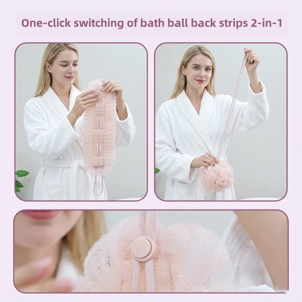 Dual Texture Stretchable Shower Back Scrubber - Image 4