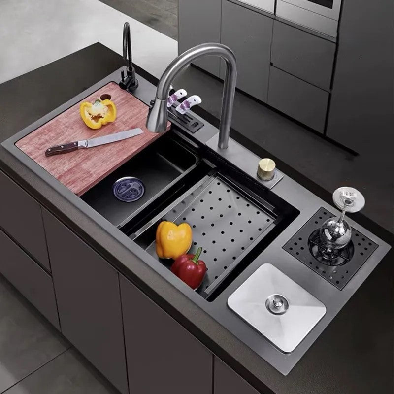 Smart Nano Technology Large Rain Waterfall Kitchen Sink