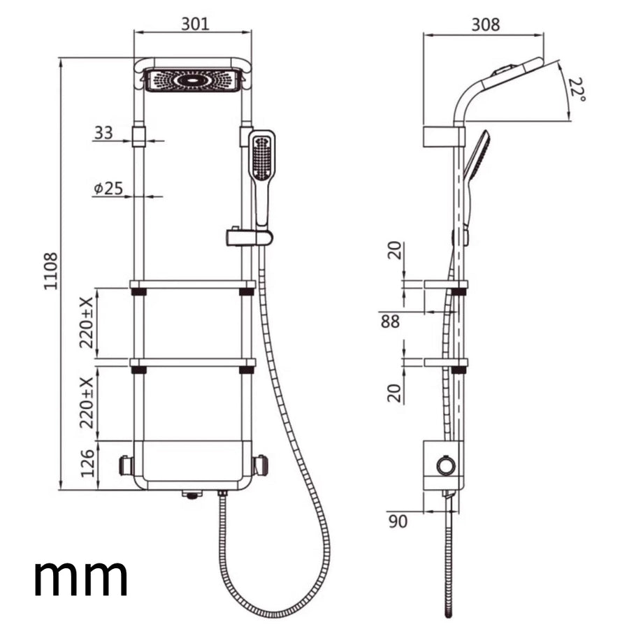 Illumina Spa Luxury European LED Shower Set - Image 5