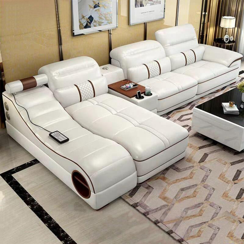 Luxury Multifunctional Elite Elegance Leather Sofa Set - Image 4