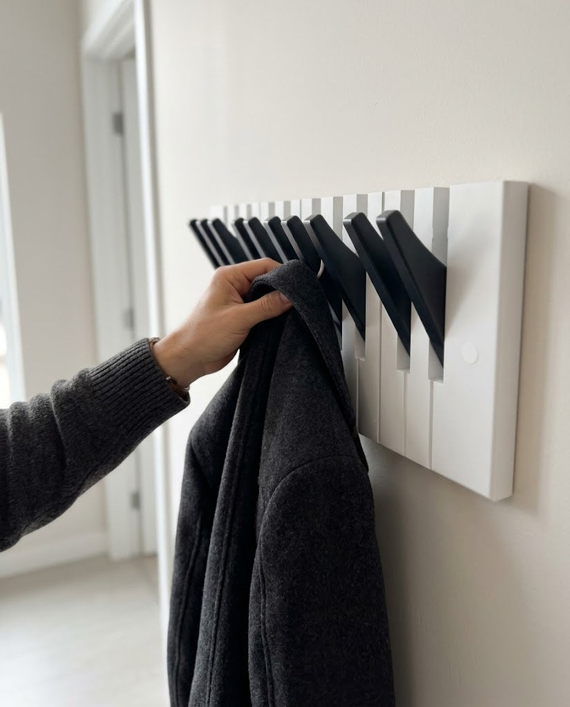 Wooden Piano Keys Coat Rack - Image 0