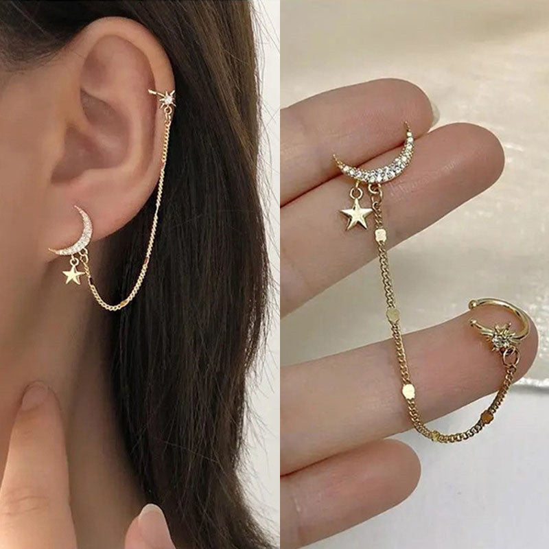 Sparkling Night Long Tassel Ear Clip - Image 5