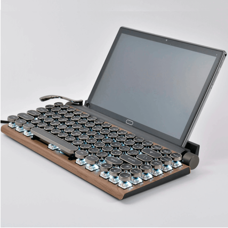 Typewriter Wireless Colorful Backlight Retro Keyboard - Image 16