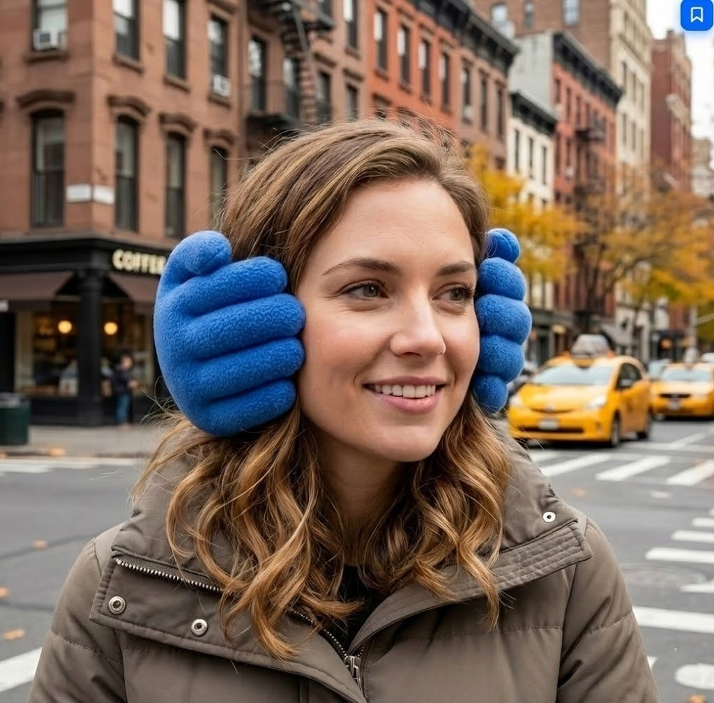 Hand Shape Plush Winter Earmuff - Image 4