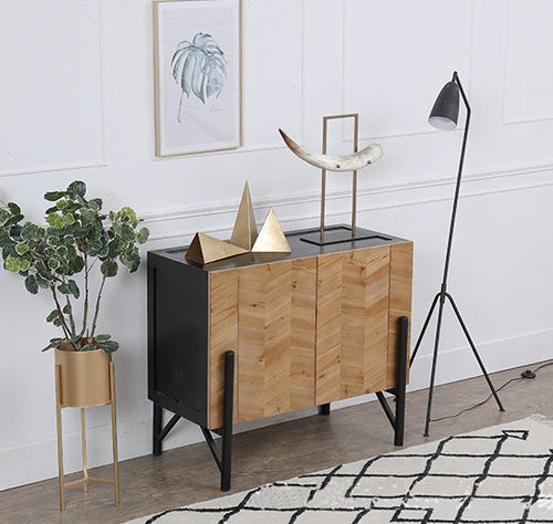 Nordic Elegant Side Entrance Wood Cabinet - Image 0
