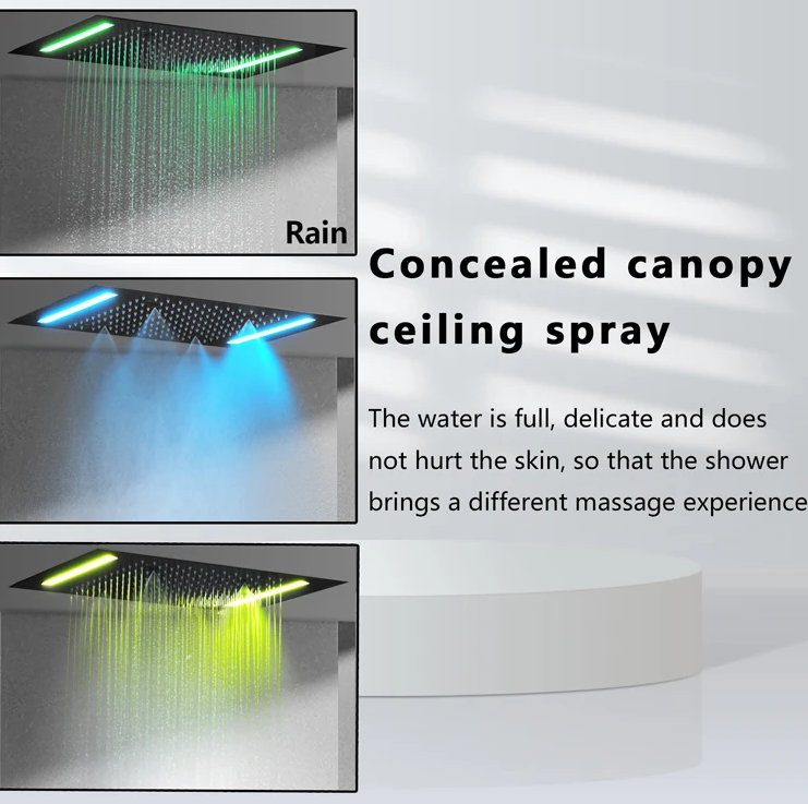 Waterfall Thermostatic Massaging Rain Shower System Set - Image 3