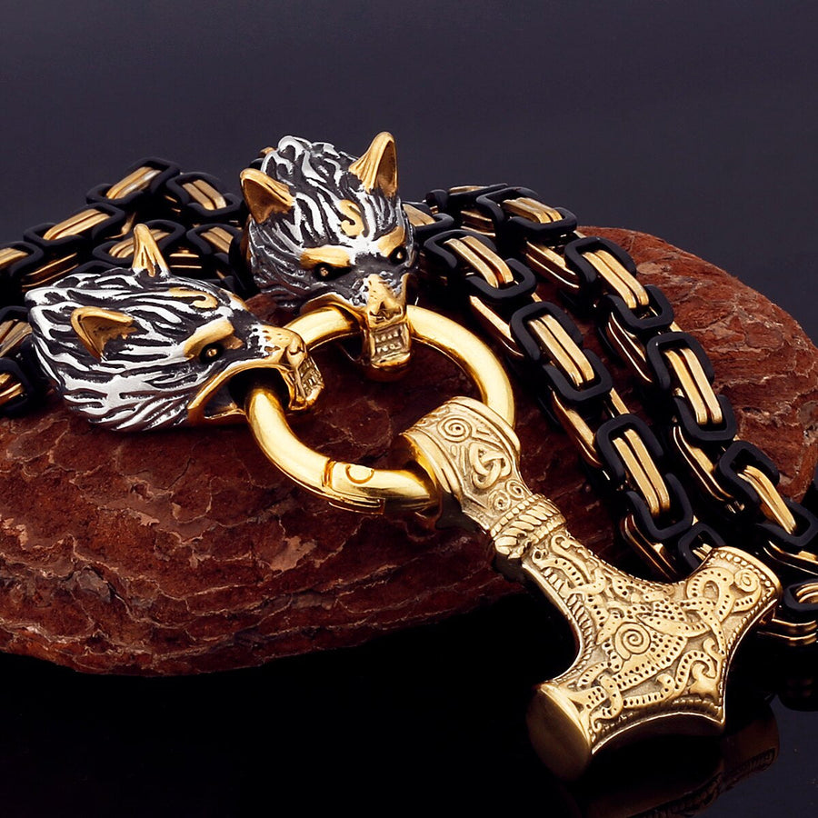 Nordic Viking Wolf Head Stainless Steel Necklace - Image 8