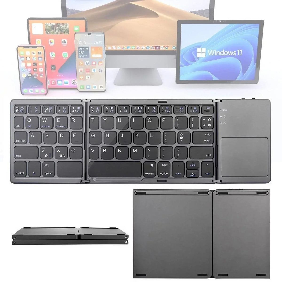 Universal Mini Foldable Wireless Keyboard with Touchpad